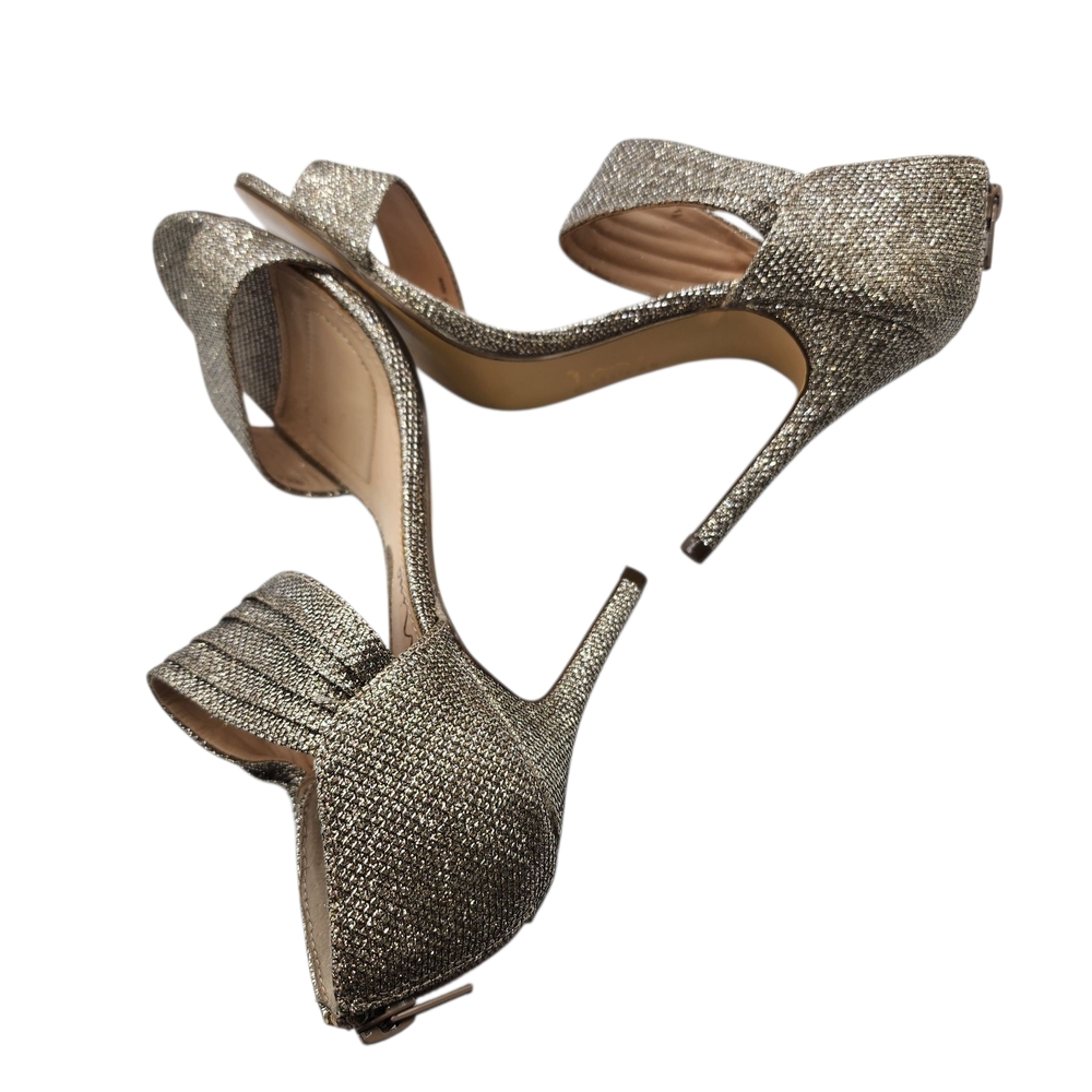 Nina Sparkling Gold Heels with Bow‎ Size 6.5 - Picture 5 of 12